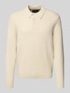 JACK & JONES Premium Strickpullover mit Polokragen Modell 'MAVERICK' Offwhite