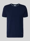 Manuel Ritz T-shirt z okrągłym dekoltem i paskami w kontrastowym kolorze Granatowy