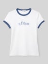 s.Oliver RED LABEL Męski t-shirt o kroju regular fit z czystej bawełny - s.Oliver x Heidi Klum Niebieski