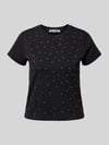 REVIEW T-Shirt mit Ziersteinbesatz Black