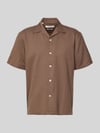 Selected Relaxed Fit Freizeithemd aus Leinen-Baumwoll-Mix Modell 'RLXCLAY' Schoko