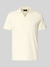 MCNEAL Slim Fit Poloshirt mit V-Ausschnitt Ecru
