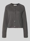 Marc O'Polo Relaxed Fit Strickjacke aus Baumwoll-Leinen-Mix Dunkelgrau