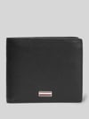 Tommy Hilfiger Portemonnaie aus echtem Leder mit Logo-Applikation BLACK