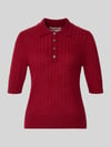 Christian Berg Woman Slim Fit Poloshirt aus reinem Kaschmir Bordeaux