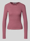 REVIEW Slim Fit Langarmshirt mit Rundhalsausschnitt Bordeaux