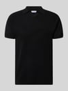 JACK & JONES regular fit poloshirt met structuurpatroon model 'HILL' Zwart