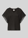 ICHI T-Shirt mit V-Ausschnitt Modell 'HOLYA' Black