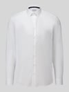 Jake*s Slim Fit Businesshemd mit abgerundetem Saum Weiss
