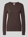 VILA Strickpullover aus Viskose-Mix Dunkelbraun
