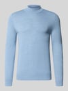 Christian Berg Men Regular Fit Turtleneck aus Woll-Mix Hellblau Melange