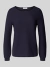 Christian Berg Woman Regular fit shirt met lange mouwen van puur katoen in gebreide look Donkerblauw