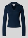 Tommy Hilfiger Slim fit shirt met lange mouwen van puur katoen met polokraag Marineblauw