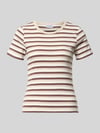 PIECES Slim Fit T-Shirt aus Baumwoll-Mix Modell 'MAY' Hellbraun