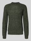 JACK & JONES Strickpullover mit gerippten Abschlüssen Modell 'LINK' Oliv Melange