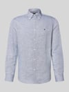 Tommy Hilfiger Regular Fit Freizeithemd aus Baumwoll-Leinen-Mix Marine