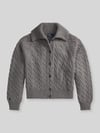 Polo Ralph Lauren Kardigan rozpinany o kroju relaxed fit z mieszanki wełny i kaszmiru Flanelowy