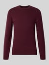 MCNEAL Strickpullover aus Baumwoll-Kaschmir-Mix mit Rundhalsausschnitt Dunkelrot Melange