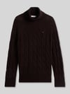 Tommy Hilfiger Relaxed Fit Rollkragenpullover aus reiner Wolle Dunkelbraun