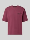 Dsquared2 Ready to Wear T-shirt o kroju relaxed fit z czystej bawełny z haftowanym logo Bordowy