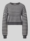 ONLY Relaxed fit gebreide pullover met all-over motief, model 'PIUMO' Lichtgrijs