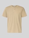 DRYKORN T-shirt z krótką listwą guzikową model 'ENIL' Beżowy
