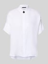 Armani Exchange Regular Fit Bluse mit Stehkragen und Knopfleiste Weiss