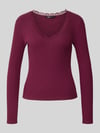 ONLY Slim Fit Langarmshirt aus Baumwoll-Mix Modell 'SARA SHARAI' Bordeaux