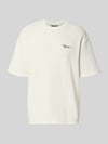 PEGADOR Oversized T-Shirt mit Strukturmuster Weiss