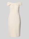 Lauren Ralph Lauren Knielanges Cocktailkleid mit Knoten-Detail Modell 'TAKOTA' Beige