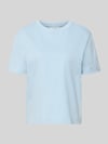 Selected T-shirt o kroju boxy fit z czystej bawełny model 'ESSENTIAL' Błękitno-niebieski