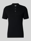 JACK & JONES slim fit gebreid poloshirt met kabelpatroon model 'EMIL' Zwart