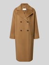Milano Italy relaxed fit lange jas van pure wol met 2-knoopsluiting Camel