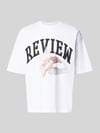 REVIEW T-Shirt mit Logo- und Motiv-Print Weiss