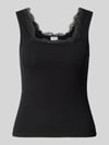 Jake*s Casual Regular Fit Top mit Spitzenbesatz Black