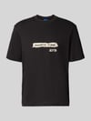 HUGO Blue t-shirt o kroju regular fit z czystej bawełny model 'Naxter' BLACK