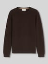 Tom Tailor Regular Fit Pullover mit Crew Neck Kragen Dunkelbraun