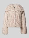 ONLY Relaxed fit jack van imitatiebont met haakjessluiting, model 'DAWN LIFE' Ecru