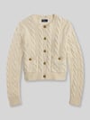 Polo Ralph Lauren Regular Fit Strickjacke aus Woll-Kaschmir-Mix mit Zierknöpfen Ecru