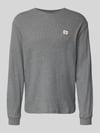 Calvin Klein Jeans Slim Fit Longsleeve mit Logo-Patch Modell 'Waffle' Mittelgrau