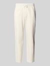 Blend Hose aus Baumwoll-Leinen-Mix mit elastischem Bund Offwhite