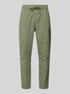 ONLY & SONS tapered linnenbroek van mix van katoen en linnen model 'LINUS' Groen