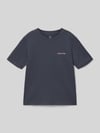JACK & JONES T-shirt met motiefprint op de achterkant model 'MONTAUK' Donkerblauw