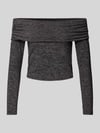 ONLY Langarmshirt mit Carmen-Ausschnitt Modell 'ROMA' Silber