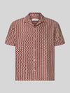 JACK & JONES Regular Fit Freizeithemd im Allover-Look Modell 'MONTAUK' Dunkelrot