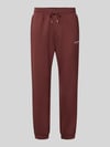 JACK & JONES Spodnie dresowe o kroju straight fit z mieszanki bawełny model 'Kane' Bordowy