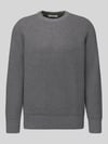 Selected Regular Fit Pullover aus reiner Baumwolle Modell 'BRAUN' Hellgrau Melange