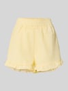 A-view Relaxed Fit Shorts mit Strukturmuster Modell 'Sonja' GELB