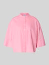 Emily Van den Bergh Boxy Fit Bluse mit Stehkragen und 3/4-Arm Rose