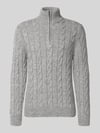 Superdry Loose Fit Troyer mit gerippten Abschlüssen Hellgrau